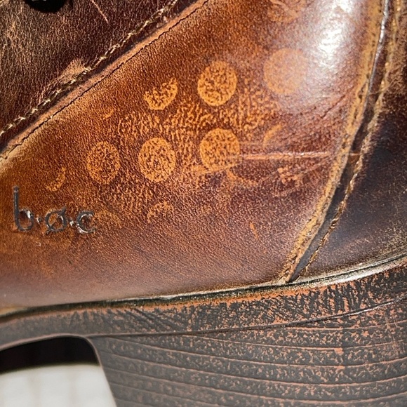 BOC Women's Booties Size 8M Brown Leather Ankle Boots Side Zip Buckle Strap - Picture 14 of 14